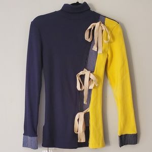 OFAN Studios Navy and Yellow Turtleneck